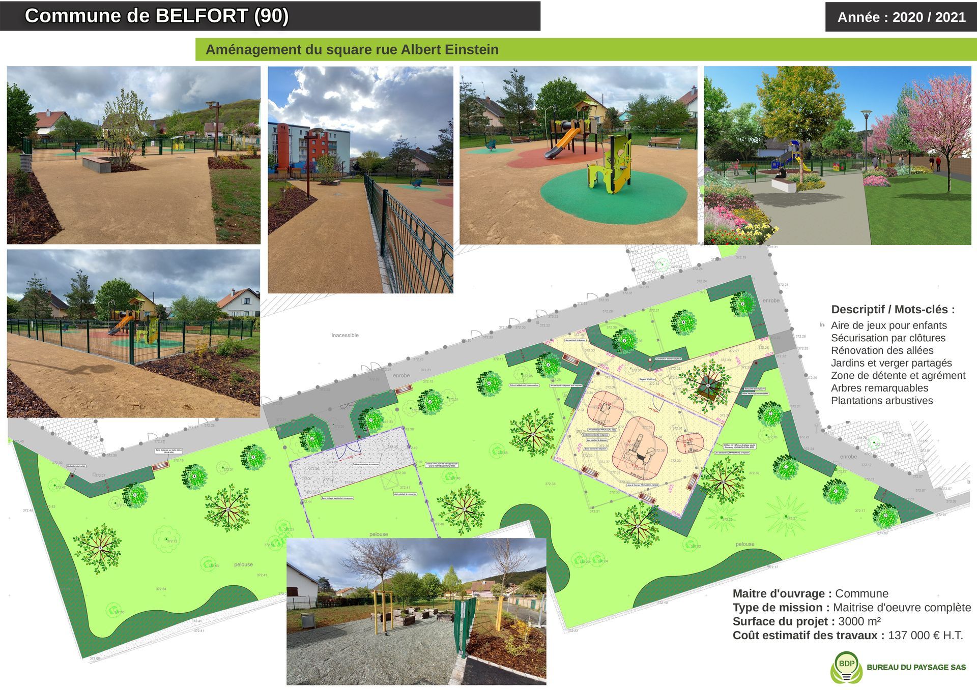 Aménagement du square rue Albert Einstein