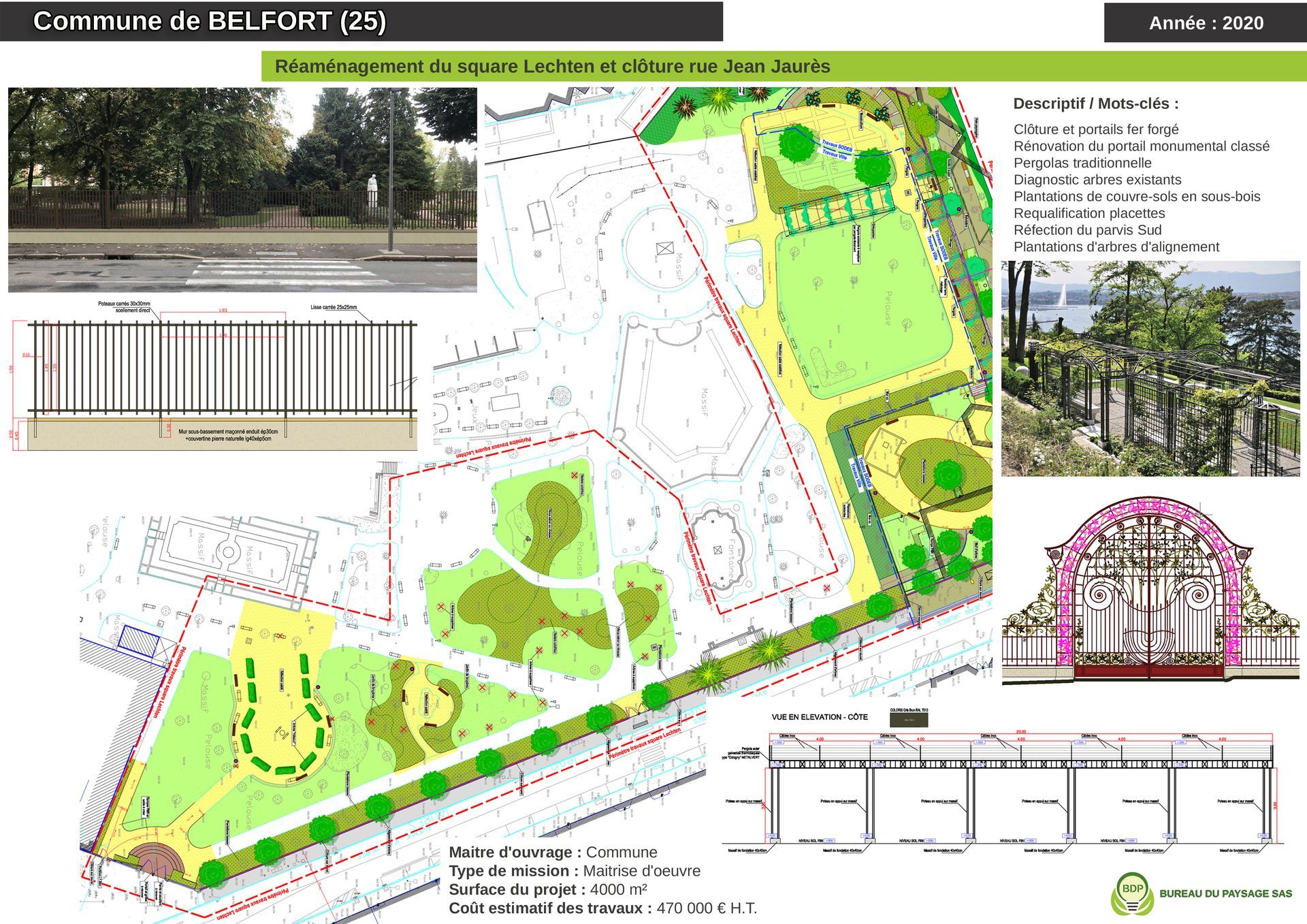Réaménagement du square Lechten et clôture rue Jean Jaurès