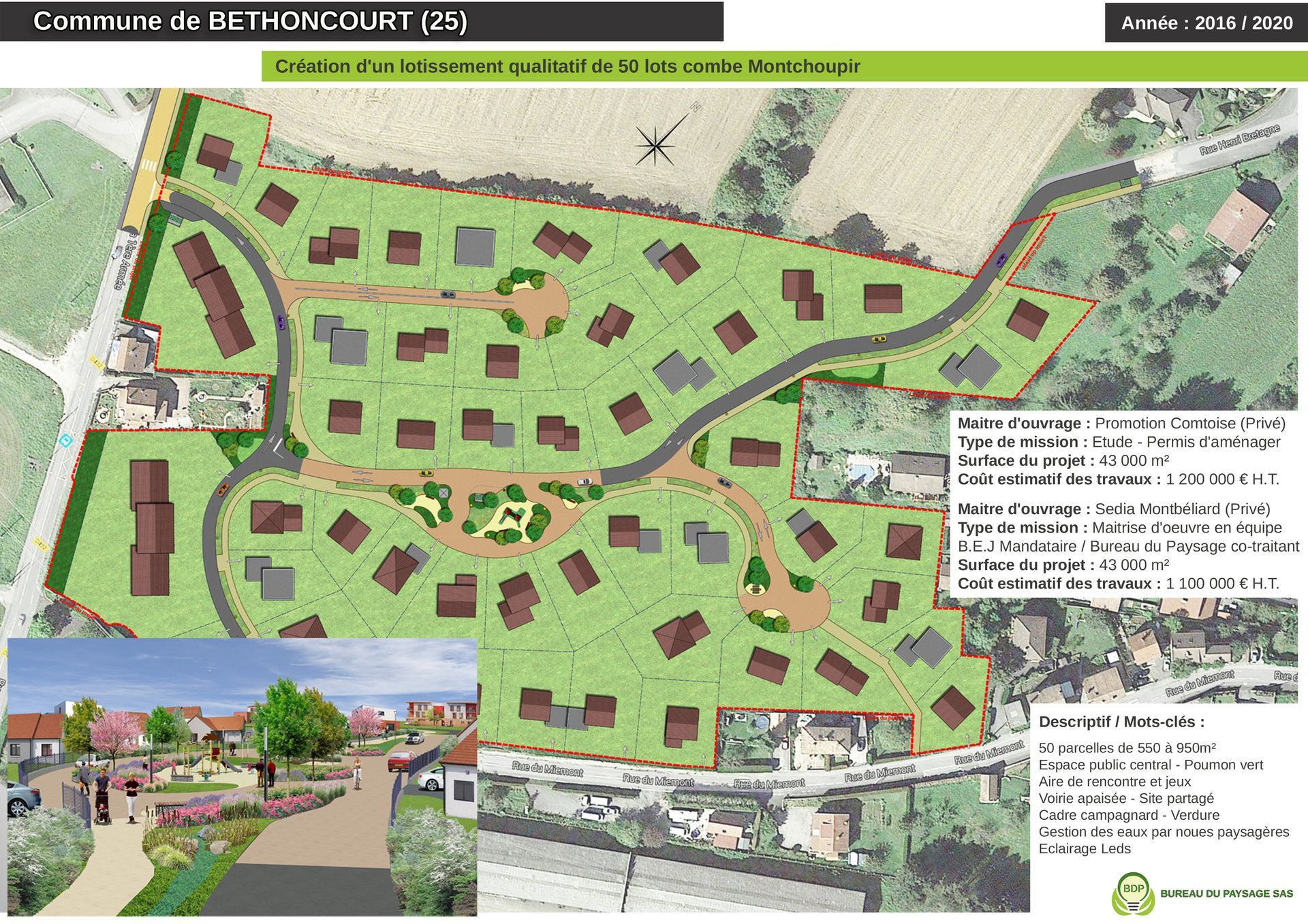 Création d'un lotissement qualitatif de 50 lots combe Montchoupir