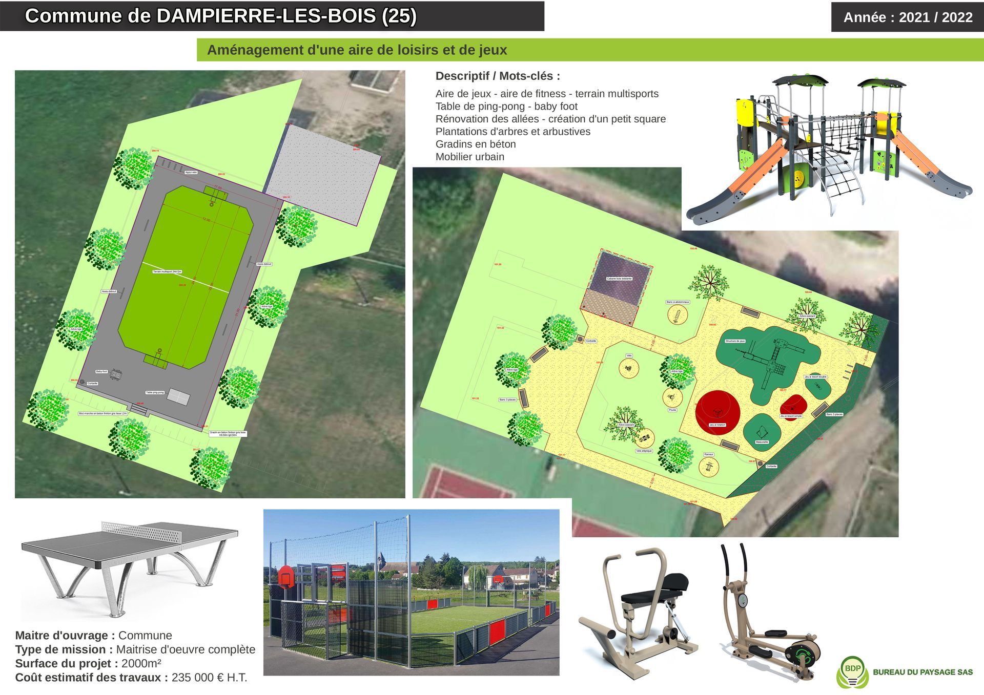 Aménagement d'une aire de loisirs et de jeux