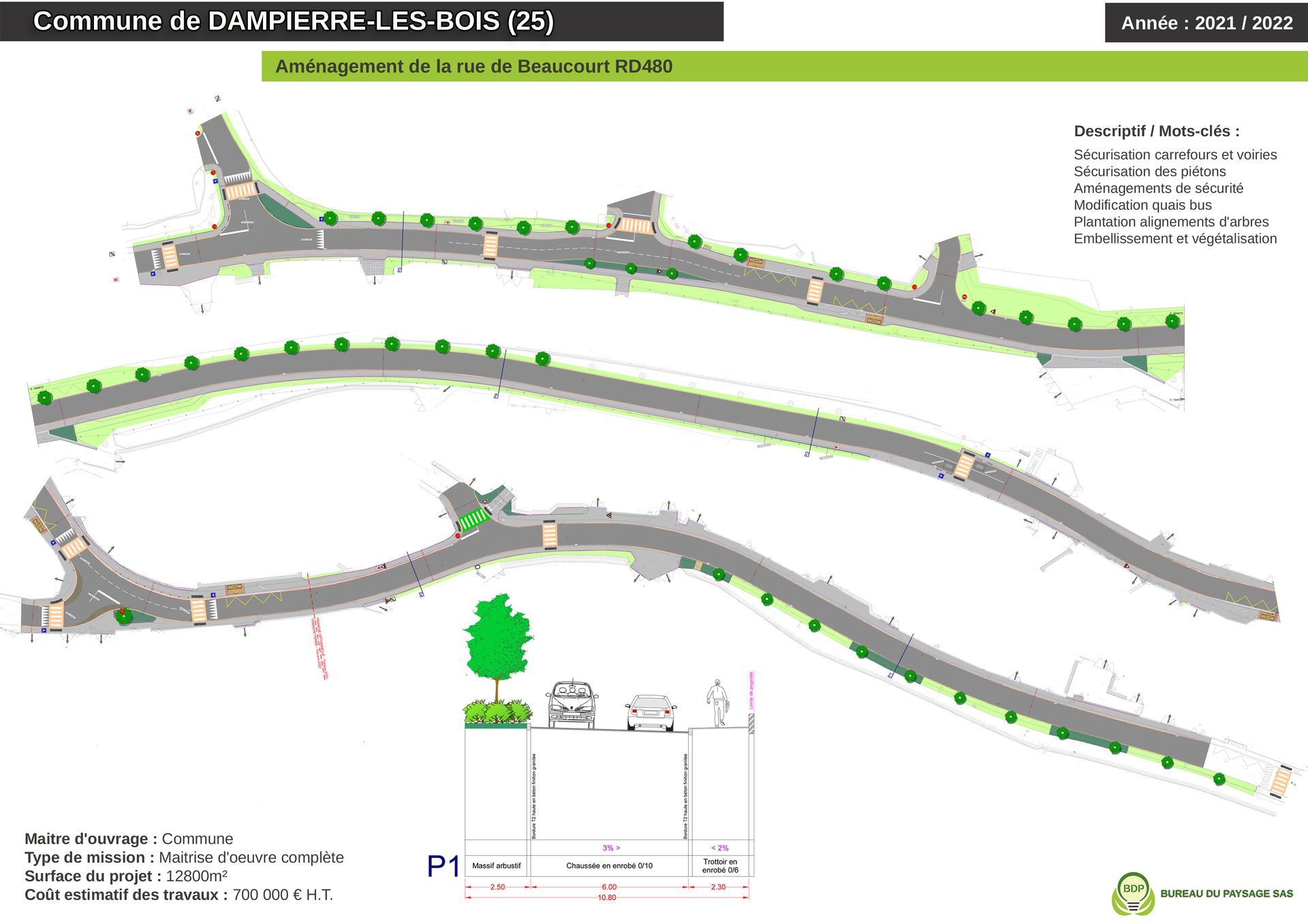 Aménagement de la rue de Beaucourt RD480