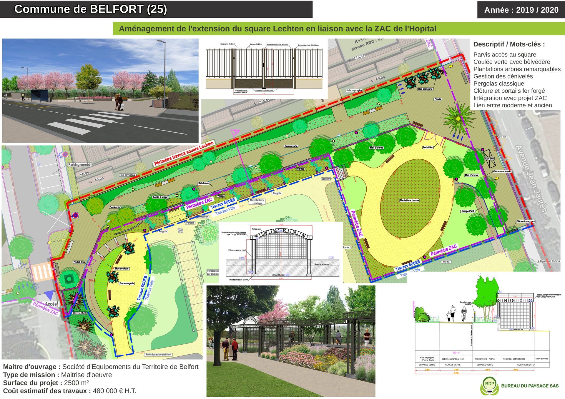 Aménagement de l'extension du square Lechten en liaison avec la ZAC de l'Hopital