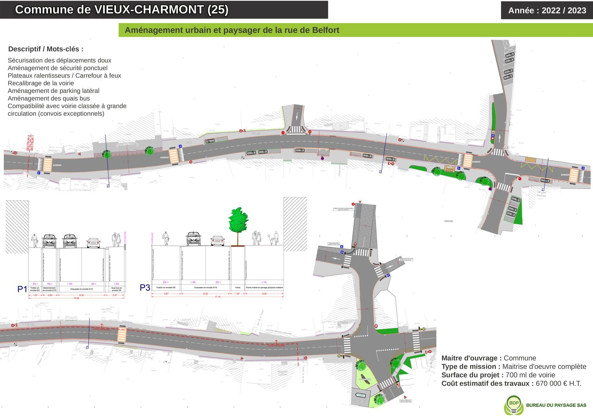 Aménagement urbain et paysager de la rue de Belfort