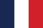 Drapeau tricolore français à rayures verticales bleues, blanches et rouges