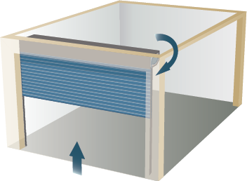 Illustration de porte de garage enroulable