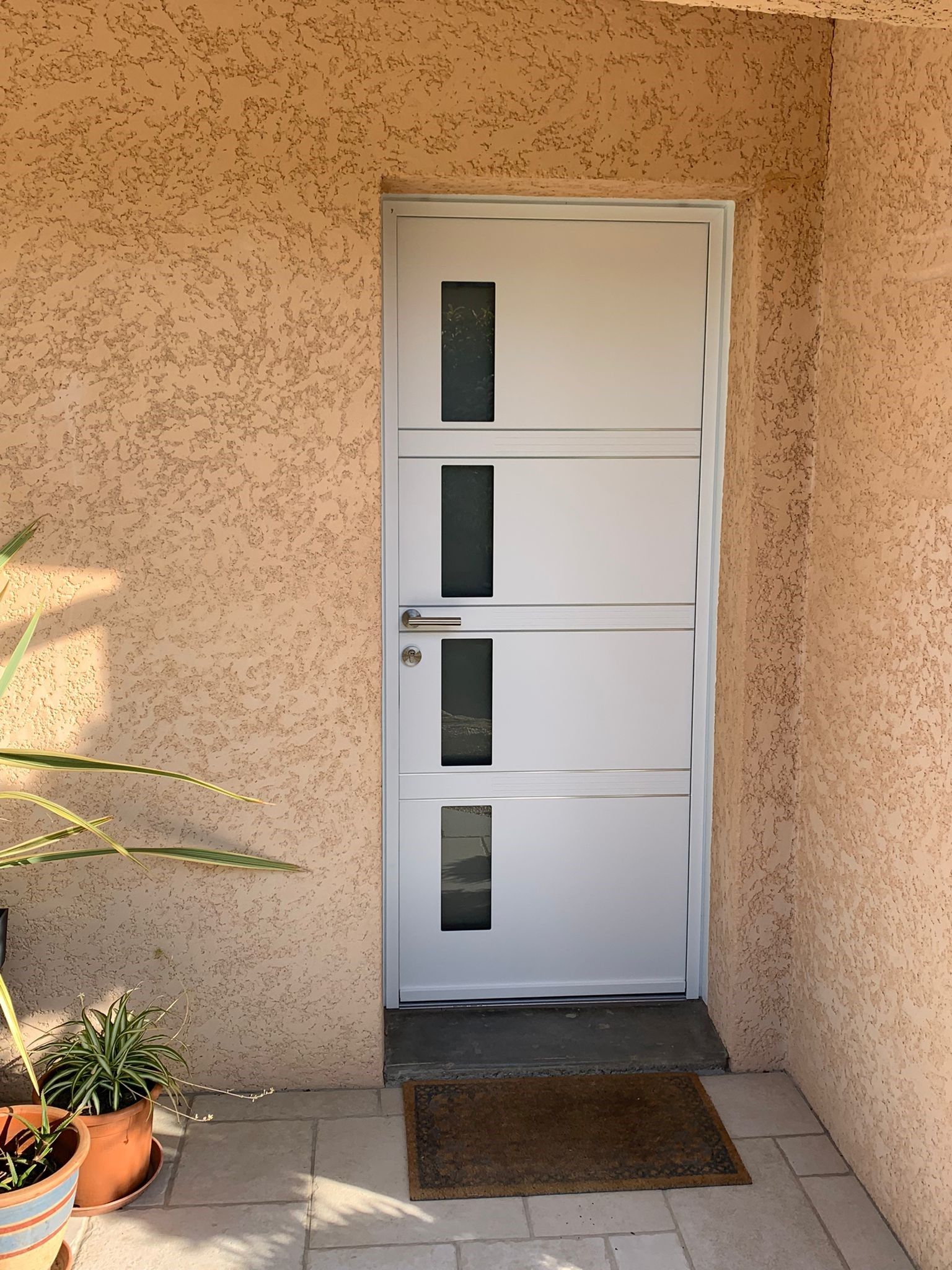 Porte en alu blanche