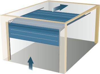 Illustration de porte de garage sectionnelle