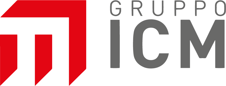 Red and white ICM logo with the word 