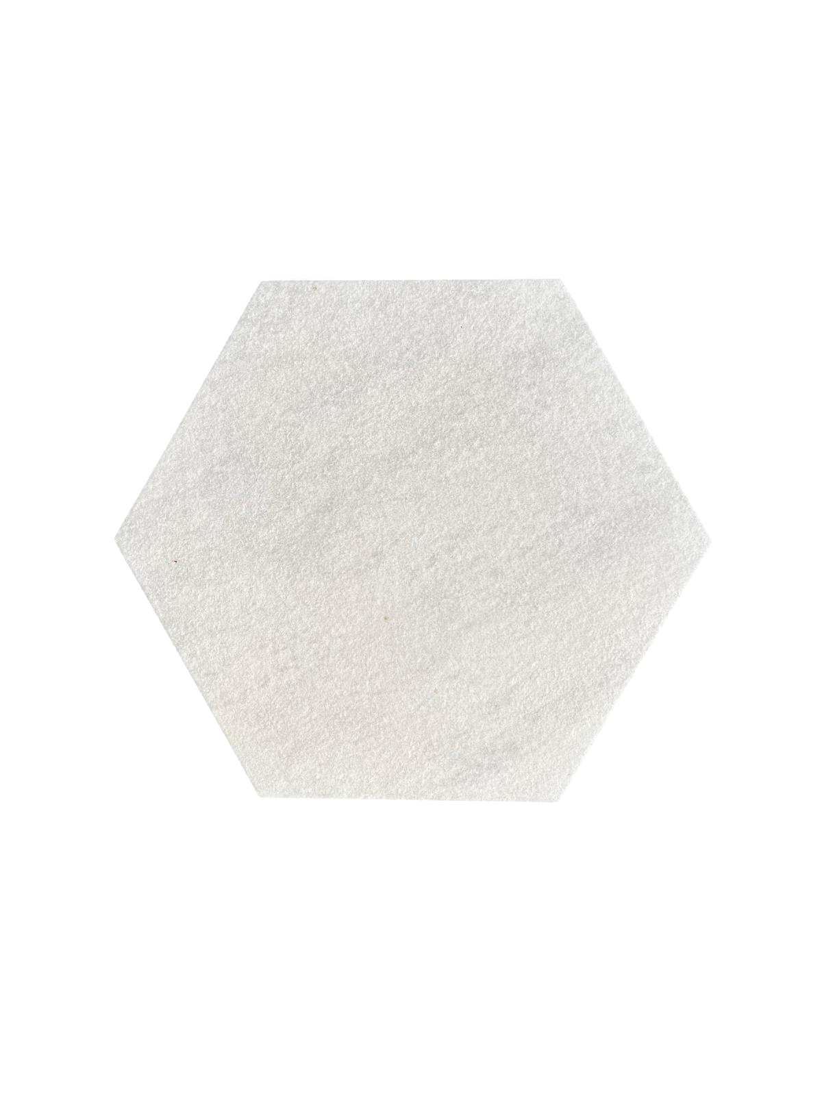 Carrelage hexagonal gris texturé sur fond blanc