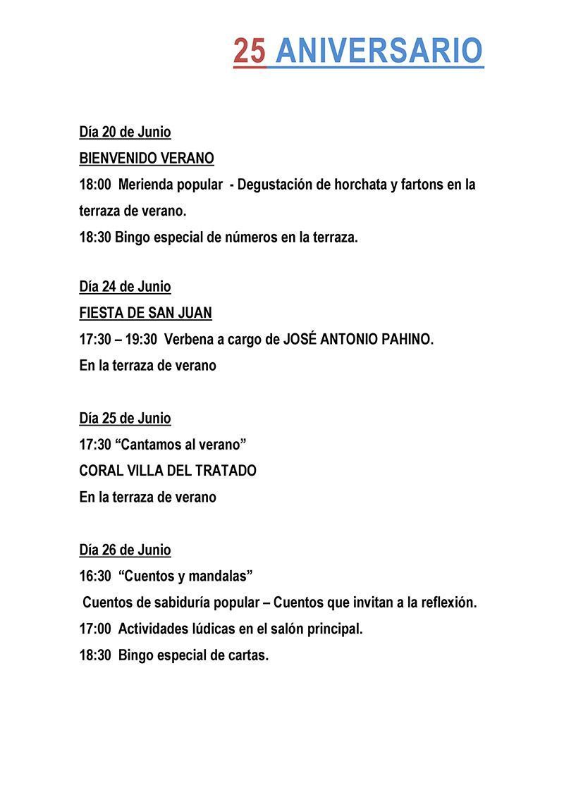 Una hoja de papel blanca con las palabras 25 aniversario.