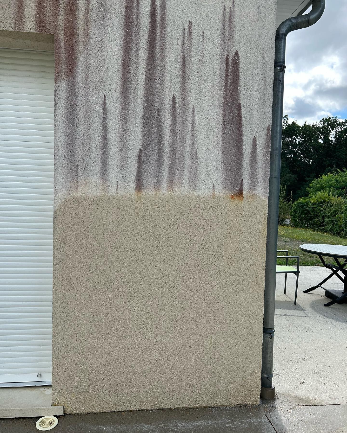 Façade nettoyée avant/après