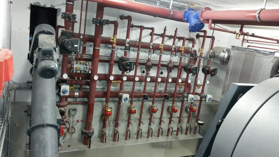 heizung wärmeverteiler- schild wärmetechnik - brienzwiler