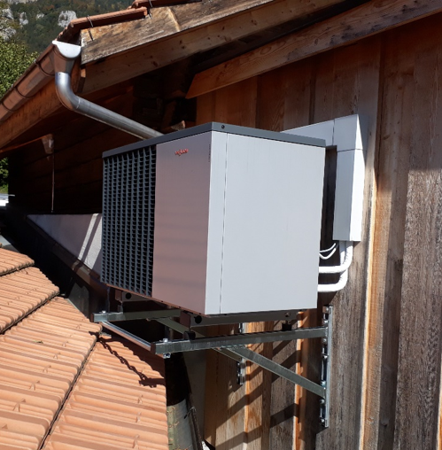 wärmepumpe split - schild wärmetechnik - brienzwiler