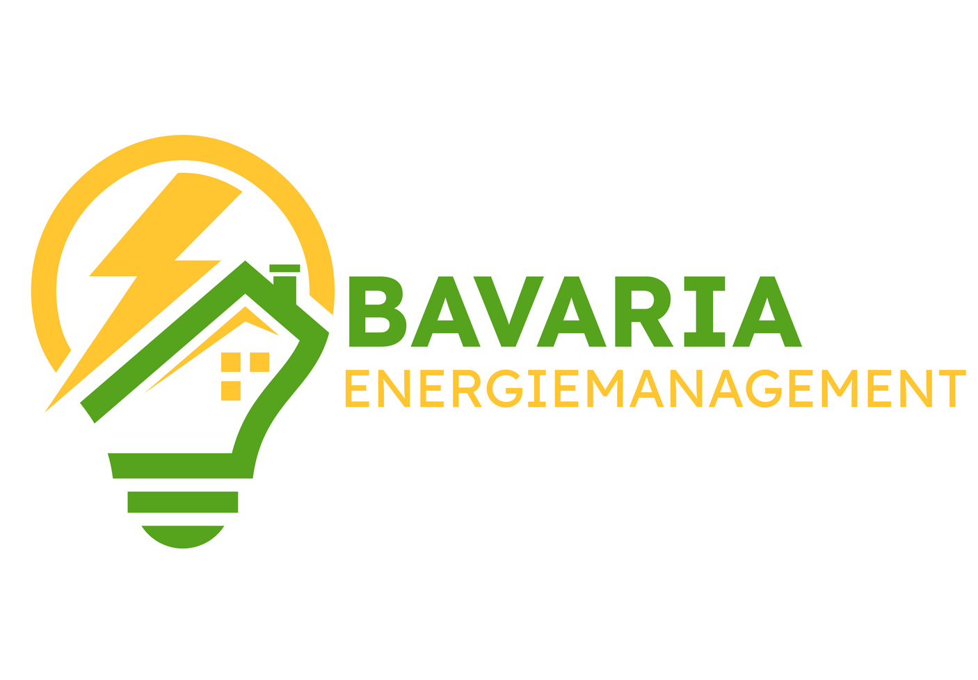 Ein Logo für Bavaria Energiemanagement mit einer Glühbirne und einem Haus.