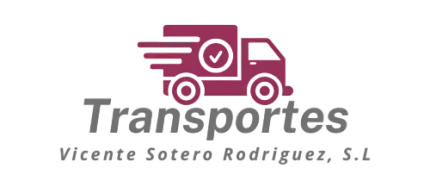 Logotipo con un camión granate, una marca de verificación y el texto 