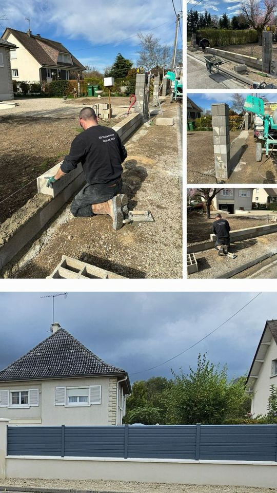 Étape de construction d'une murette