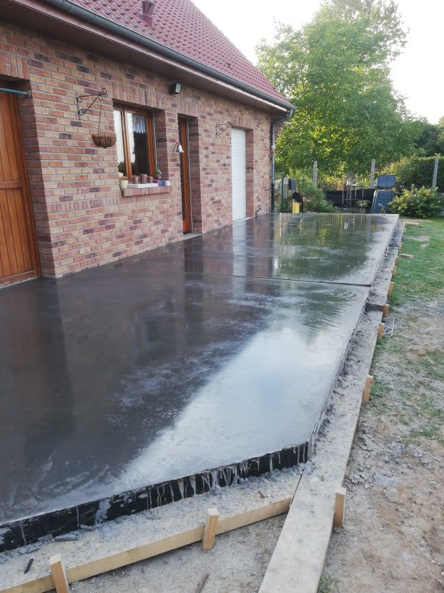 Dalle en béton lissé