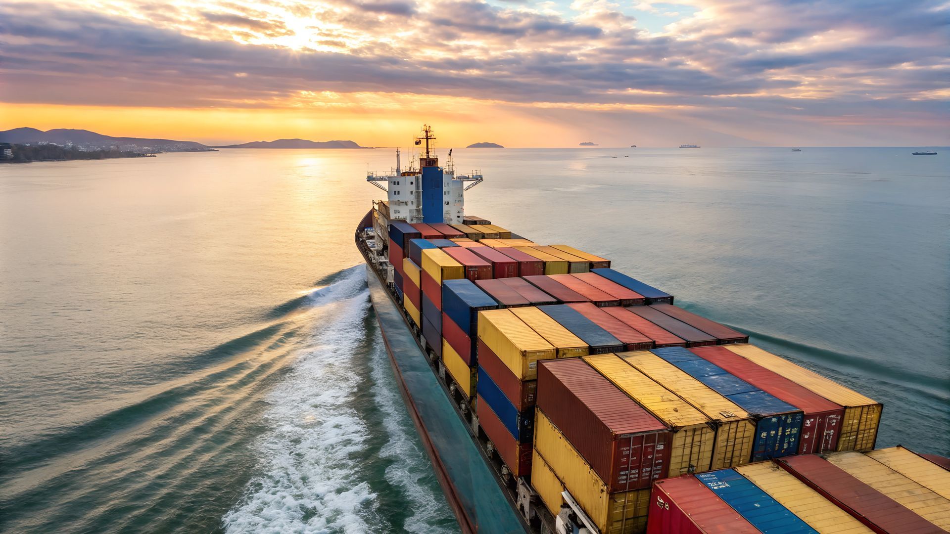 Un bateau chargé de containers