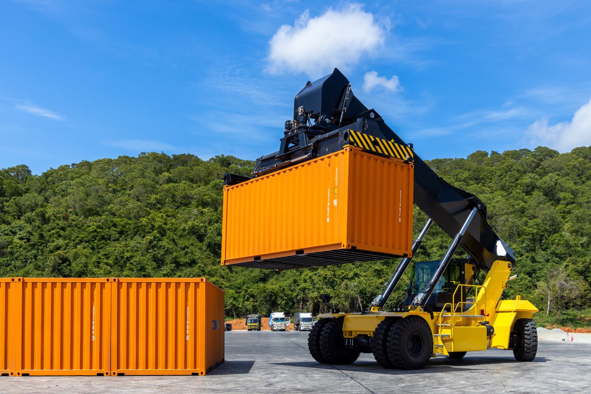 Levage d'un container