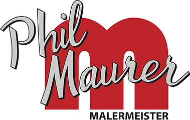 Ein rot-weißes Logo für Phil Maurer Malermeister