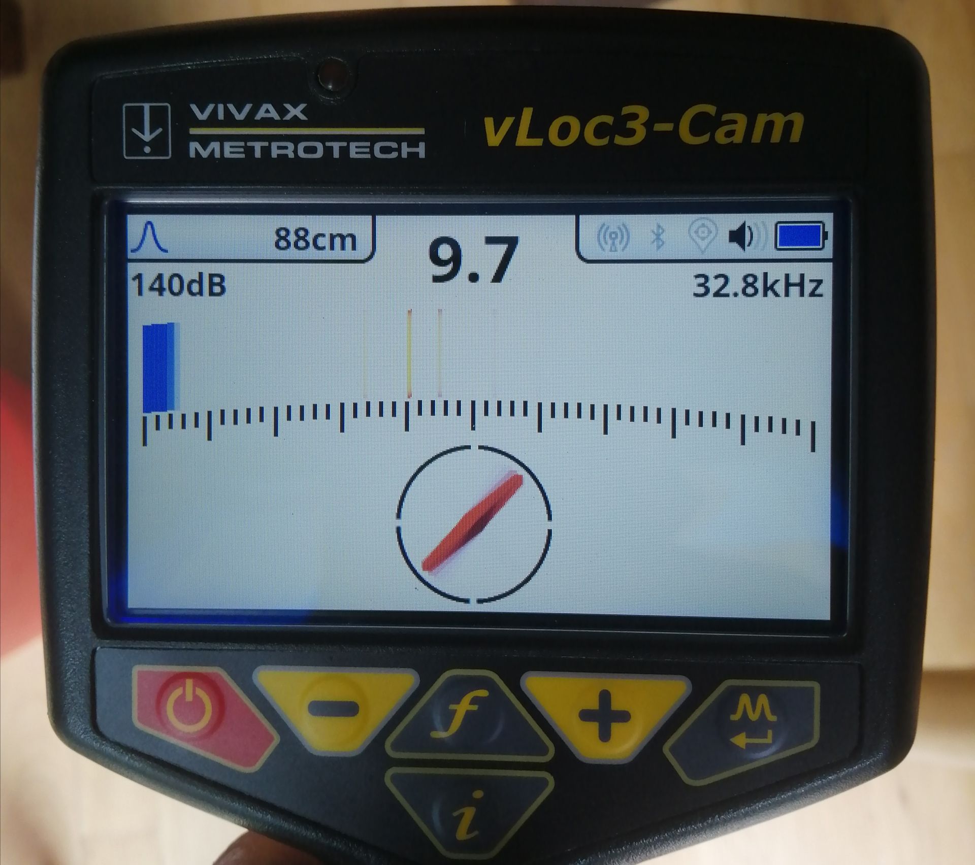 Écran de la caméra d'inspection