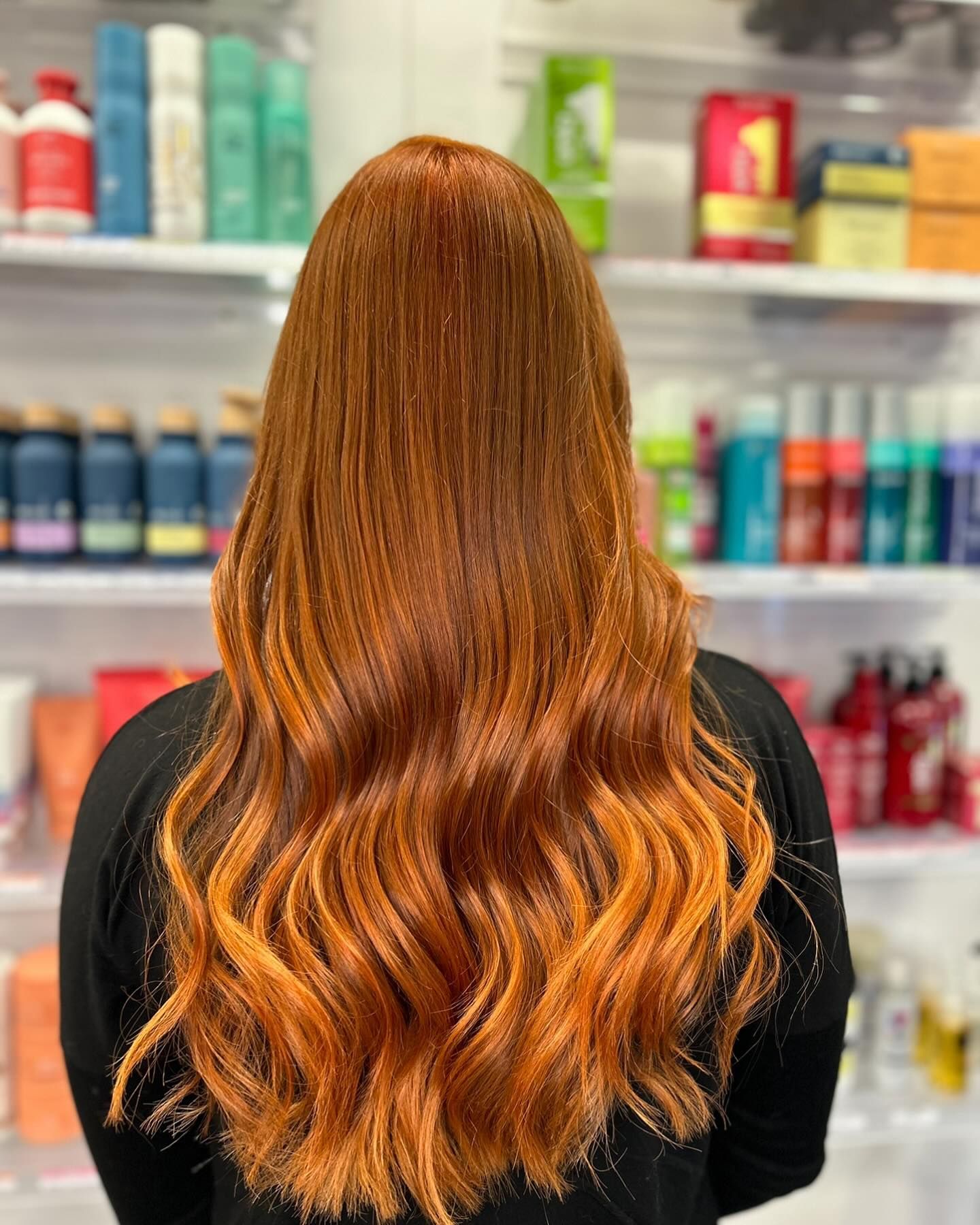 Couleur rousse sur cheveux longs