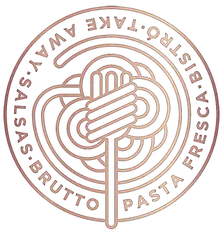Un logotipo para un restaurante de pasta llamado brutto pasta.