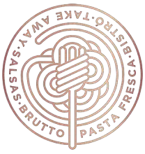 Un logotipo para un restaurante de pasta llamado brutto pasta.