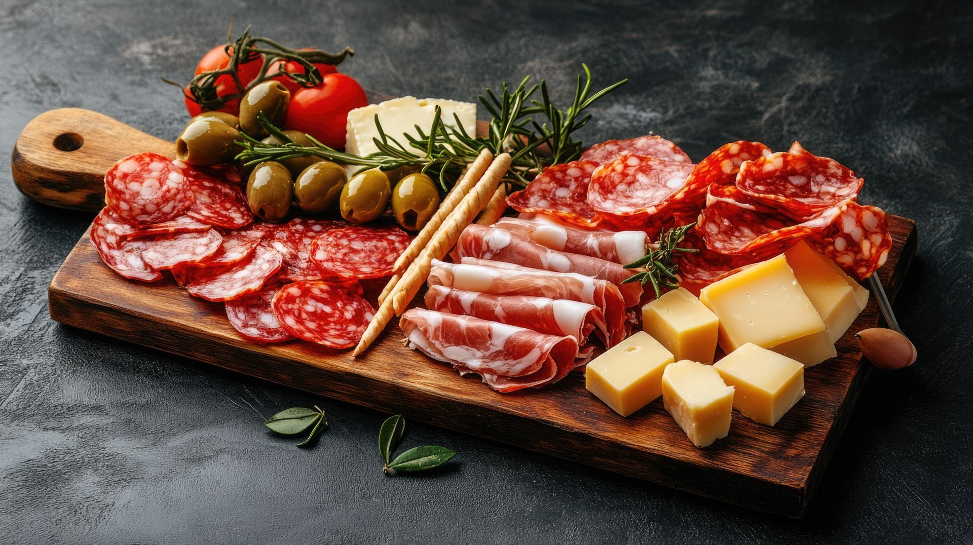 Une planche apéritive de charcuterie et fromage