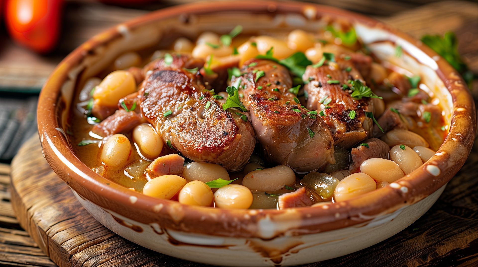 Du cassoulet et des saucisses