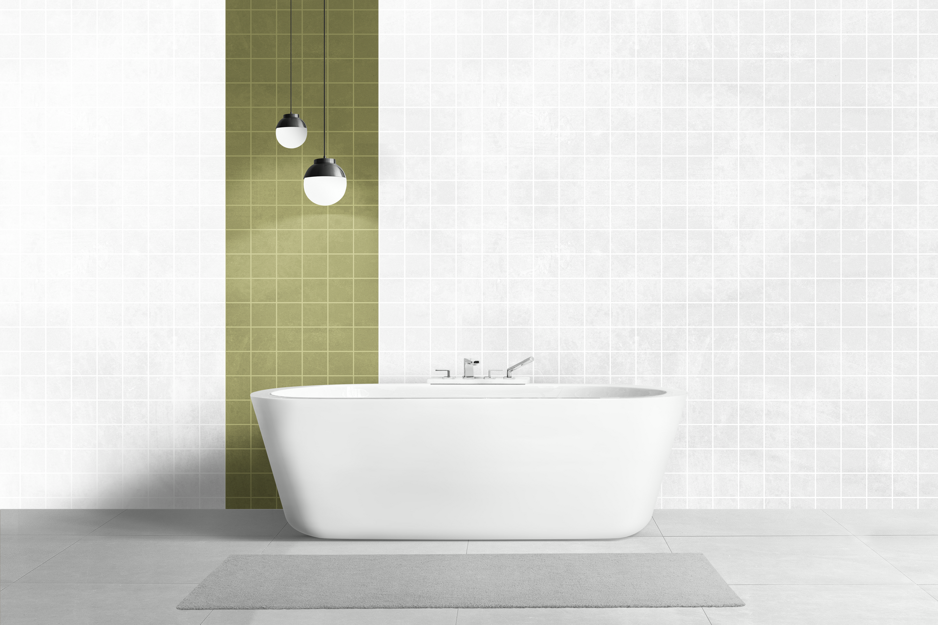 Une baignoire blanche.