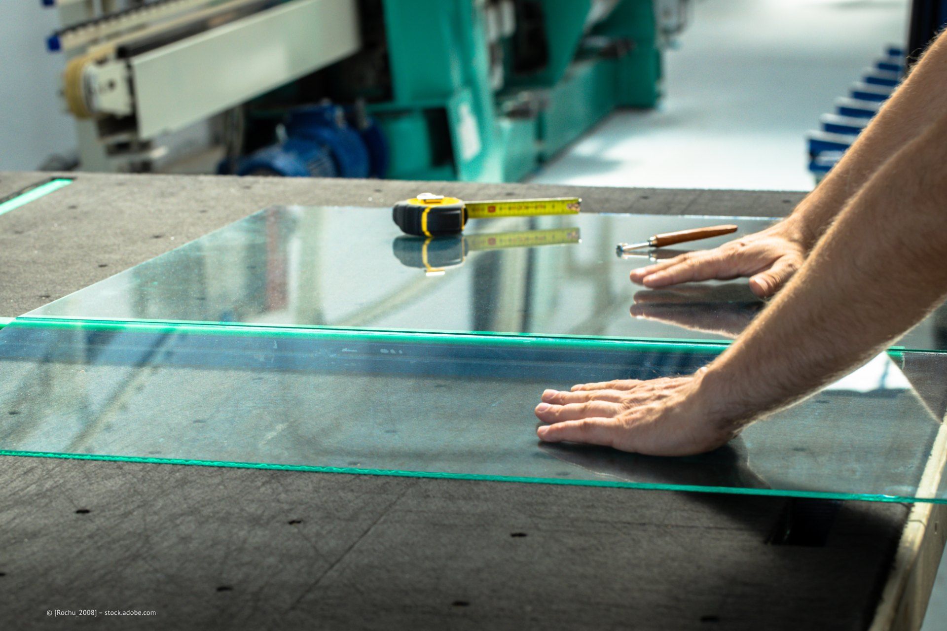 Glas wird verarbeitet