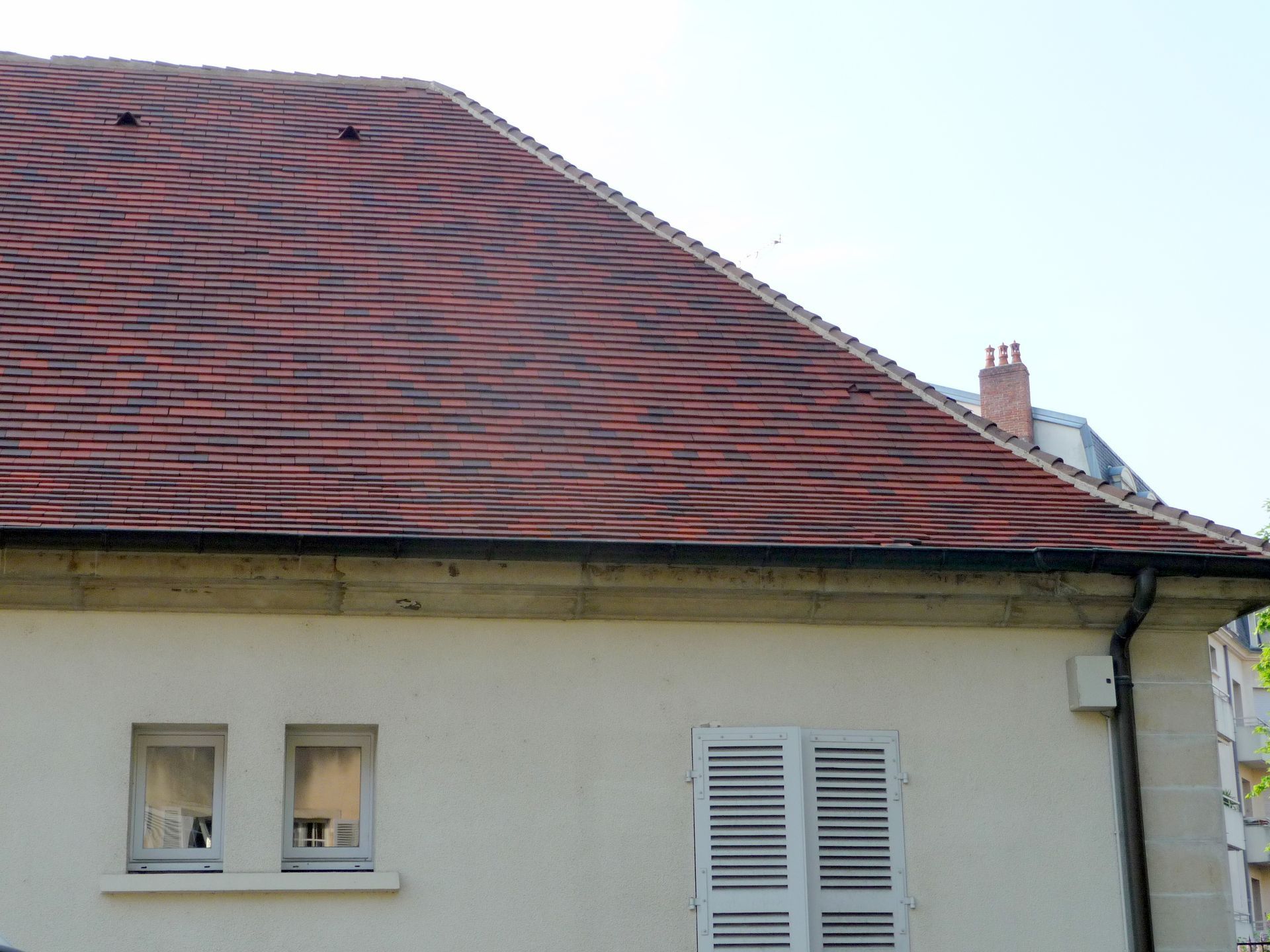 Toiture sans tâches de mousse