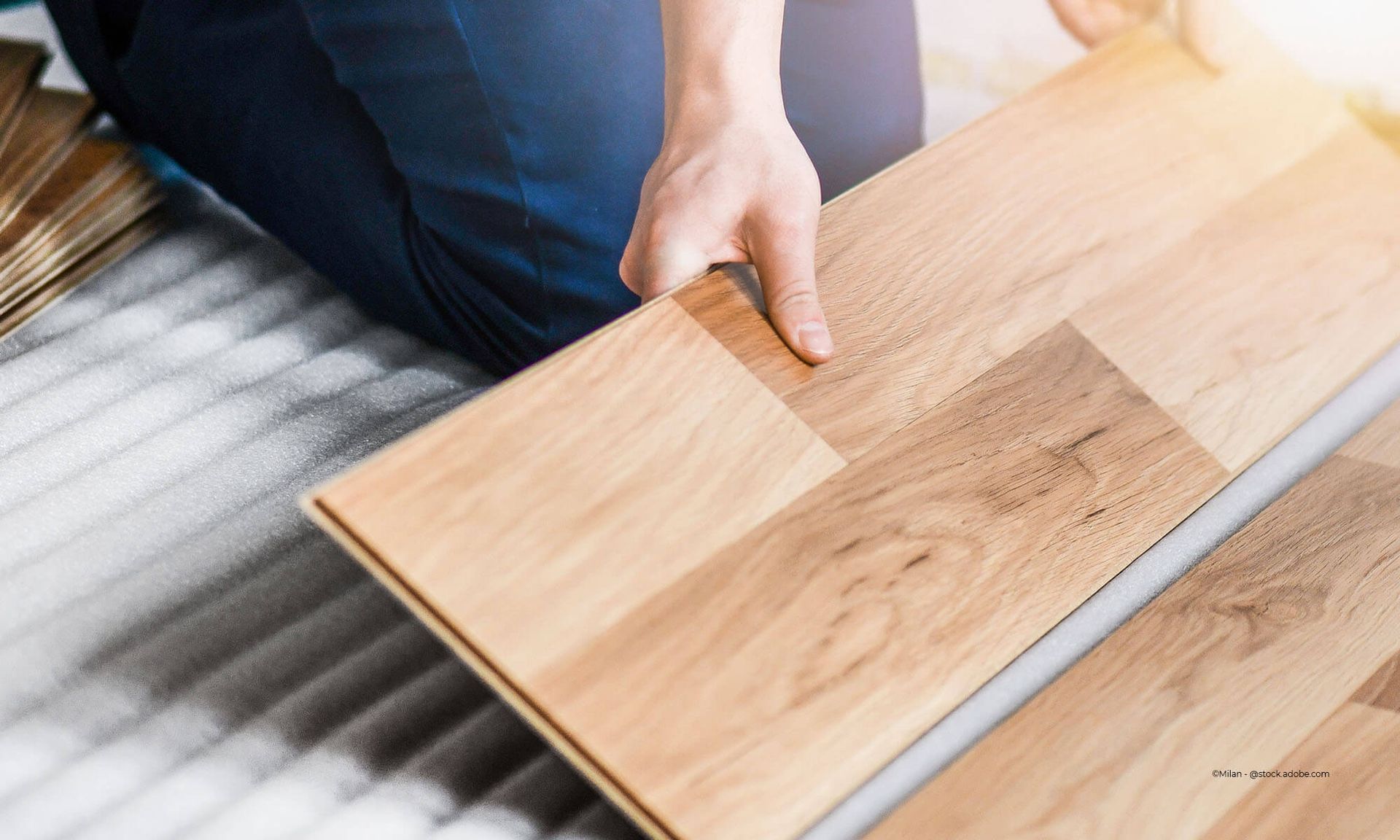 Klickparkett wird verlegt