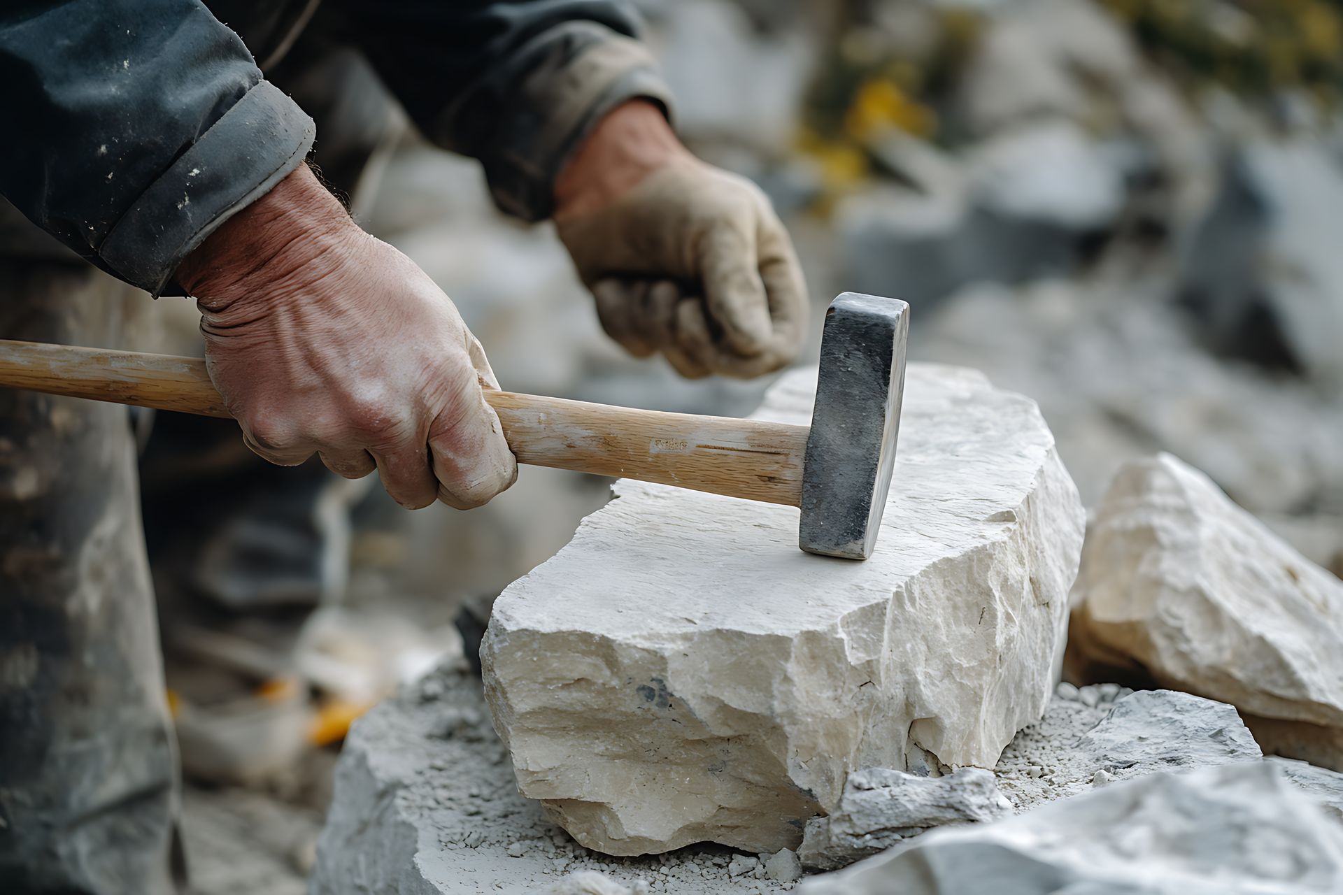 Taille de pierre au marteau