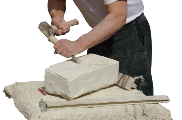 Tailleur de pierre en action