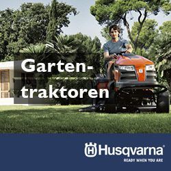 Husqvarna Werbebanner: Gartentraktoren