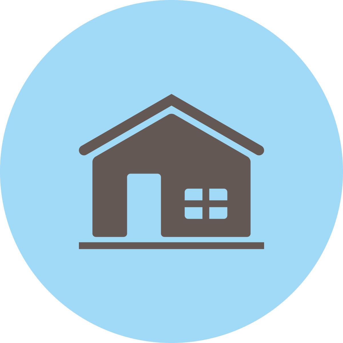 Picto maison avec porte et fenêtre