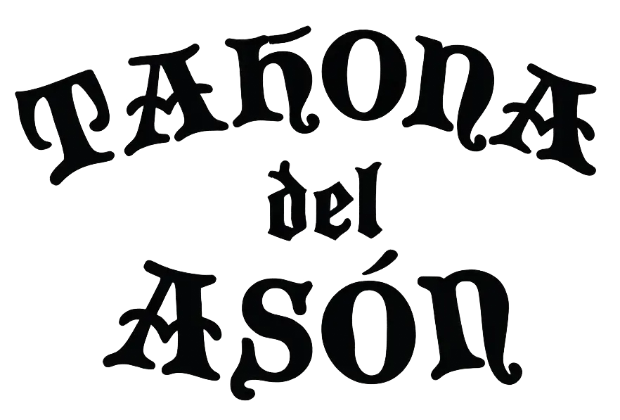 Texto negro estilizado que dice &ldquo;TARONA del AS&Oacute;N&rdquo; sobre un fondo blanco