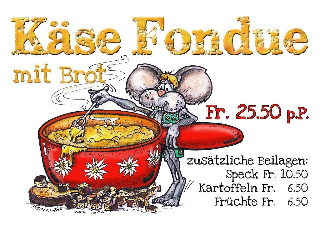 Flyer Käsefondue - Restaurant Blüemlisalp