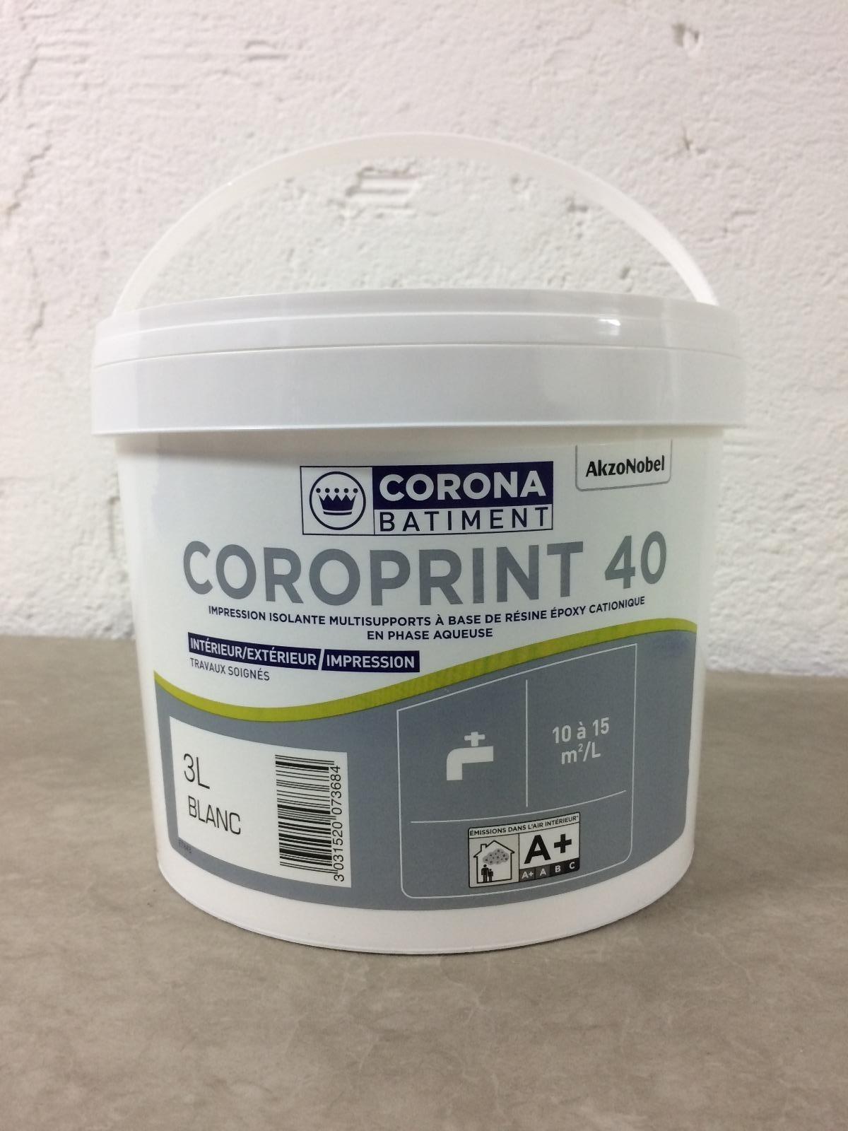 Coroprint 40 Impression isolante et multi-supports Disponible 1L 3L 10L