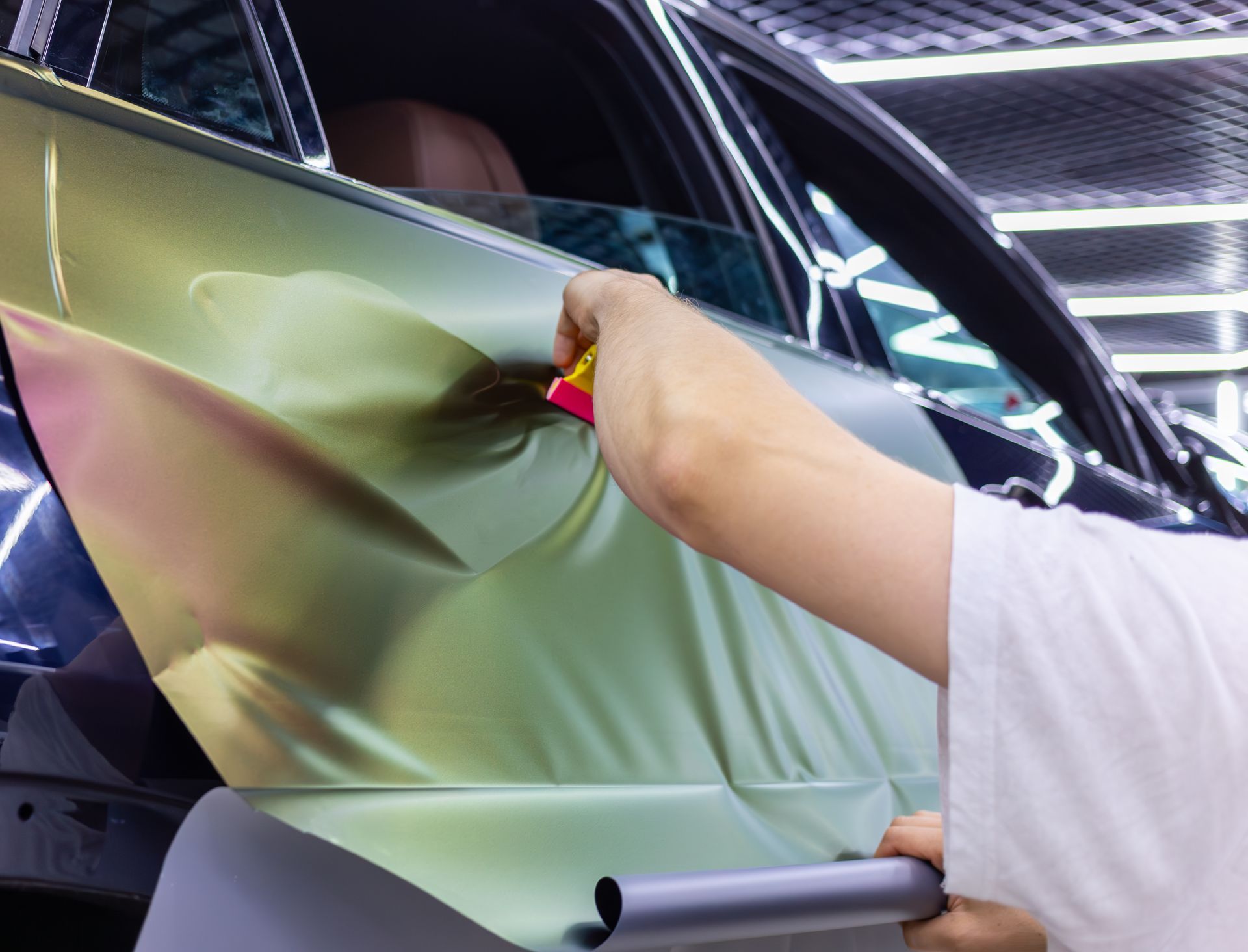Covering vert sur une voiture