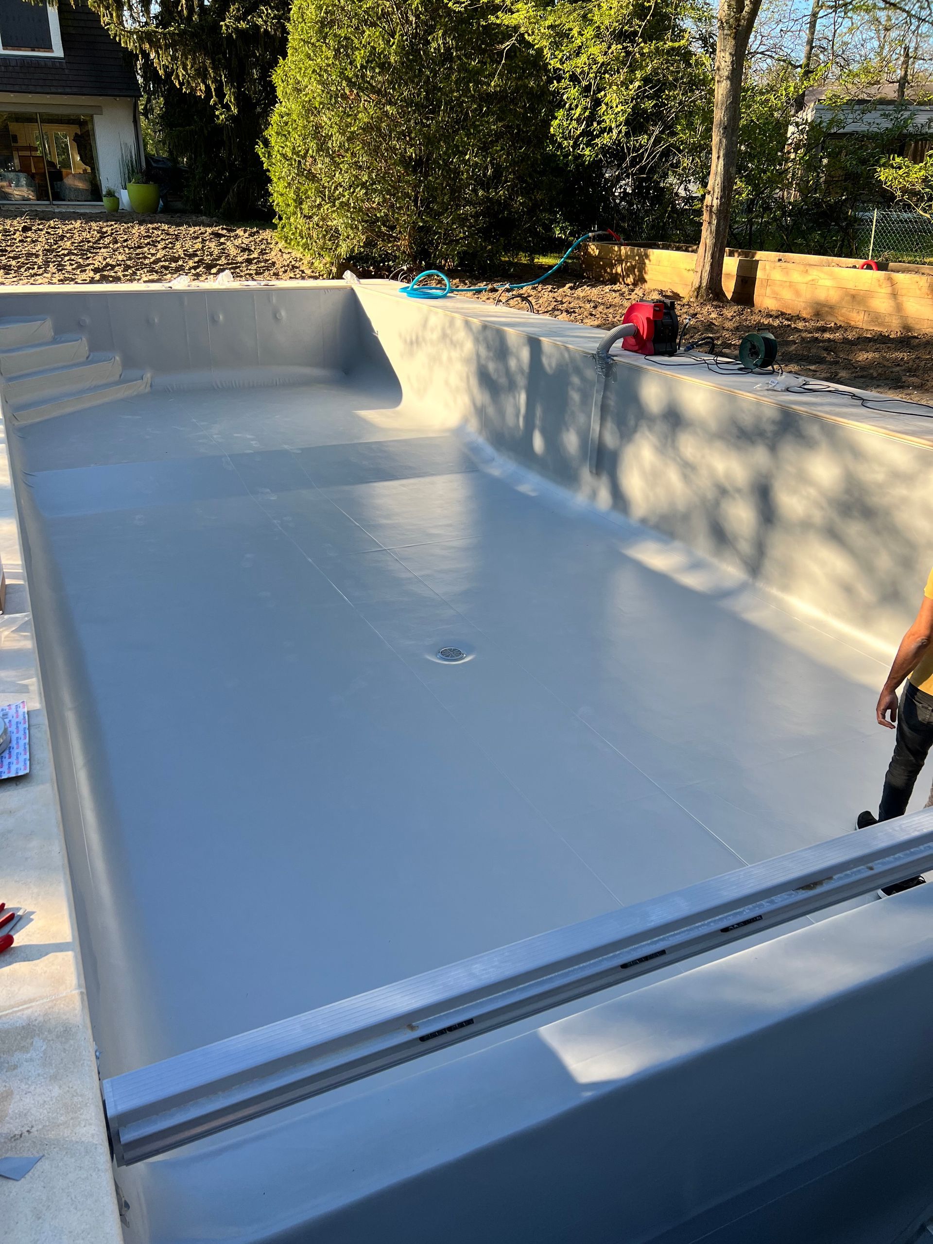 Piscine recouverte de liner