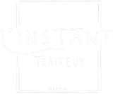 Couverture blanche avec le titre en relief « Instant Traiteur » et « Martin » en bas.