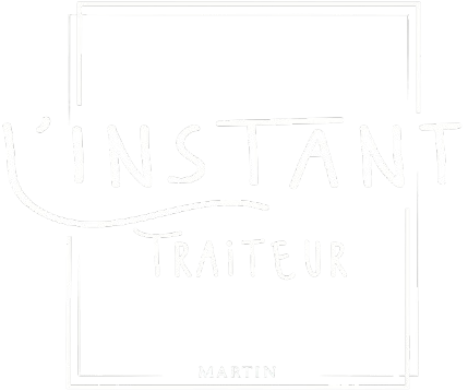 Couverture blanche avec le titre en relief « Instant Traiteur » et « Martin » en bas.