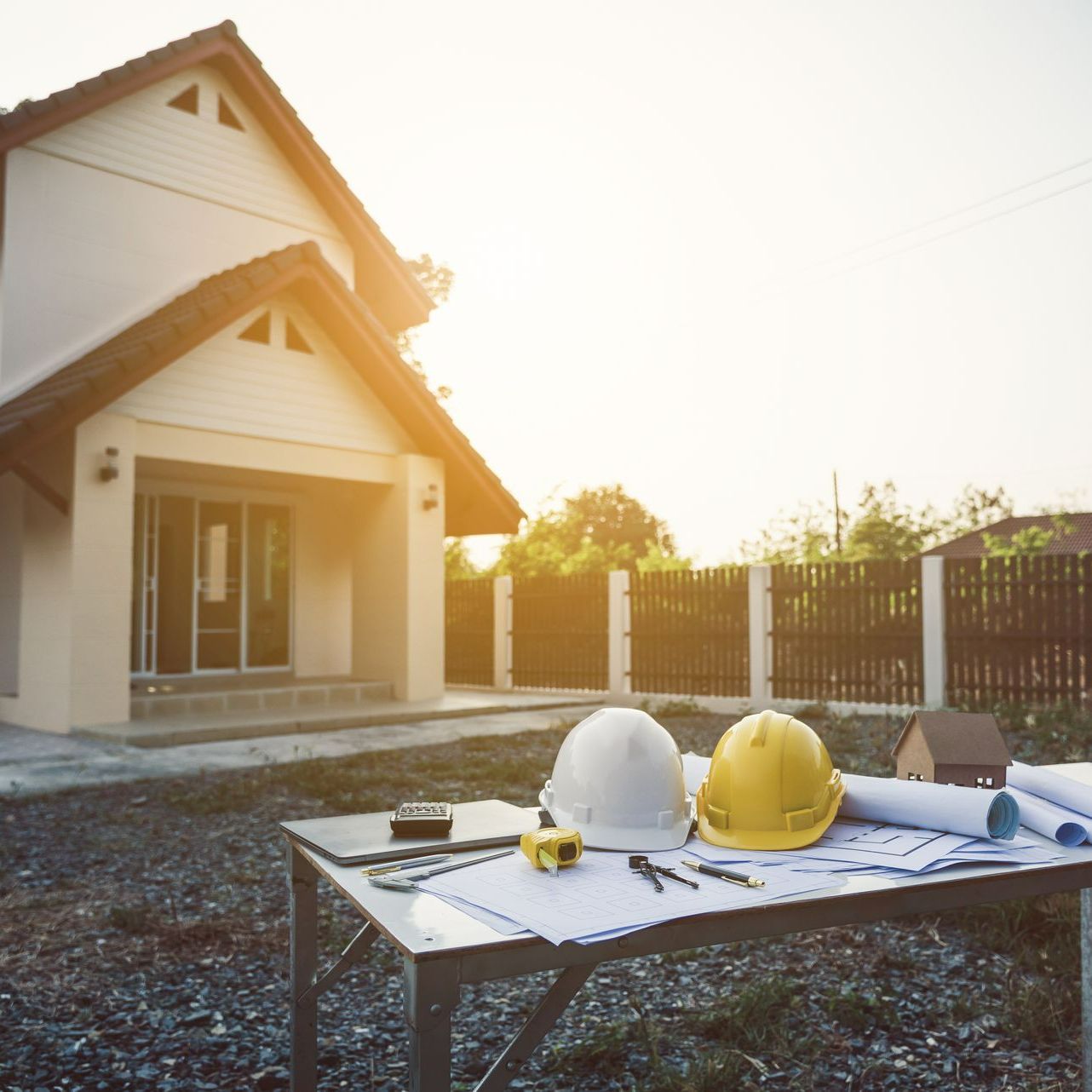 Exterieur d'une maison en travaux
