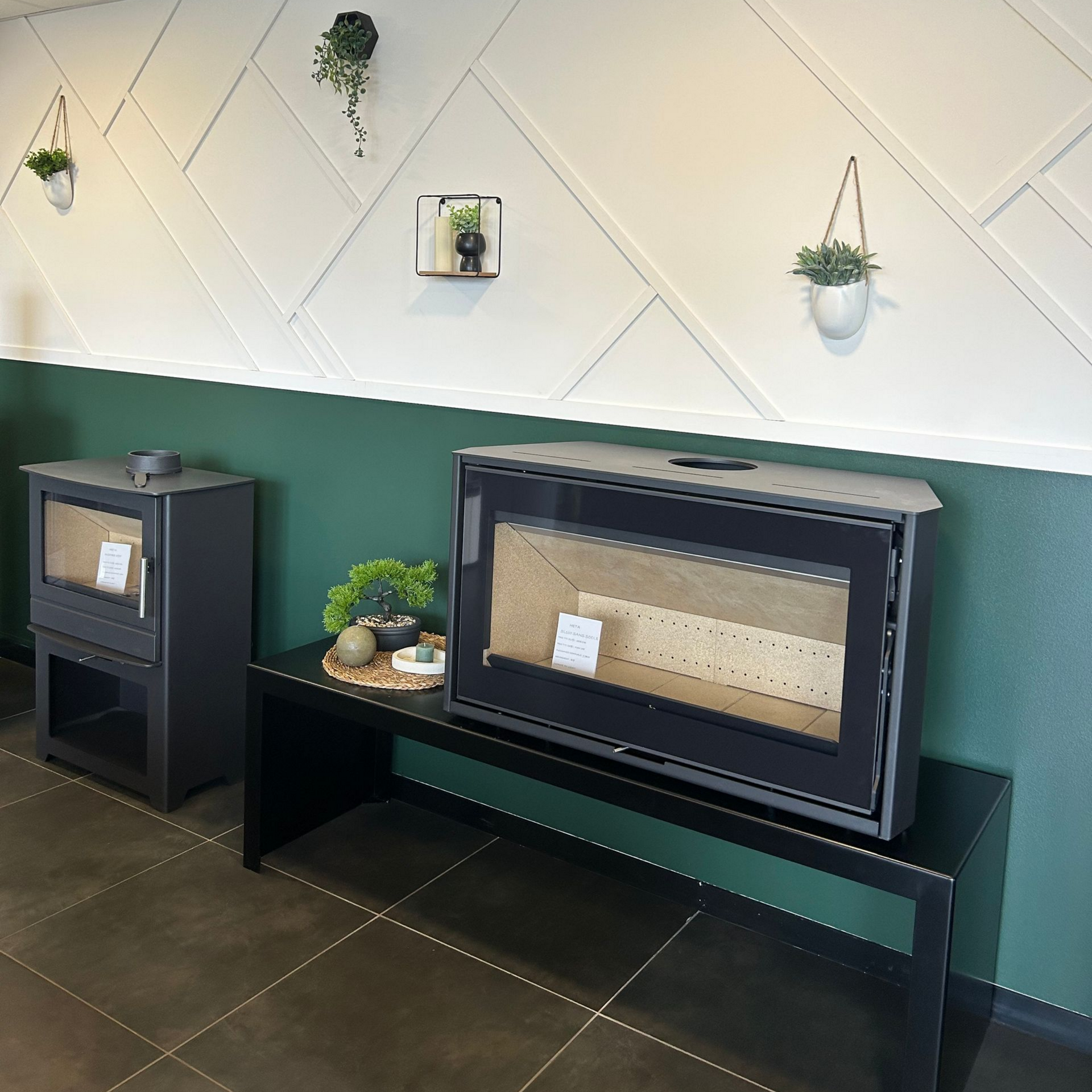 Poêle à bois en fonte rectangulaire