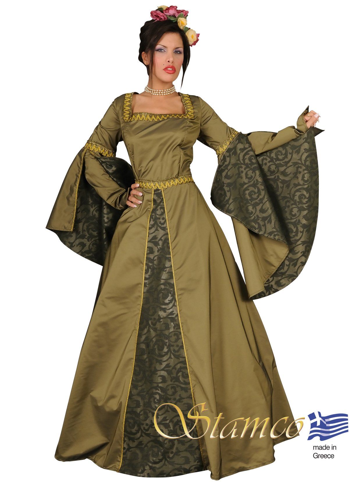 Costume Lady robe kaki
