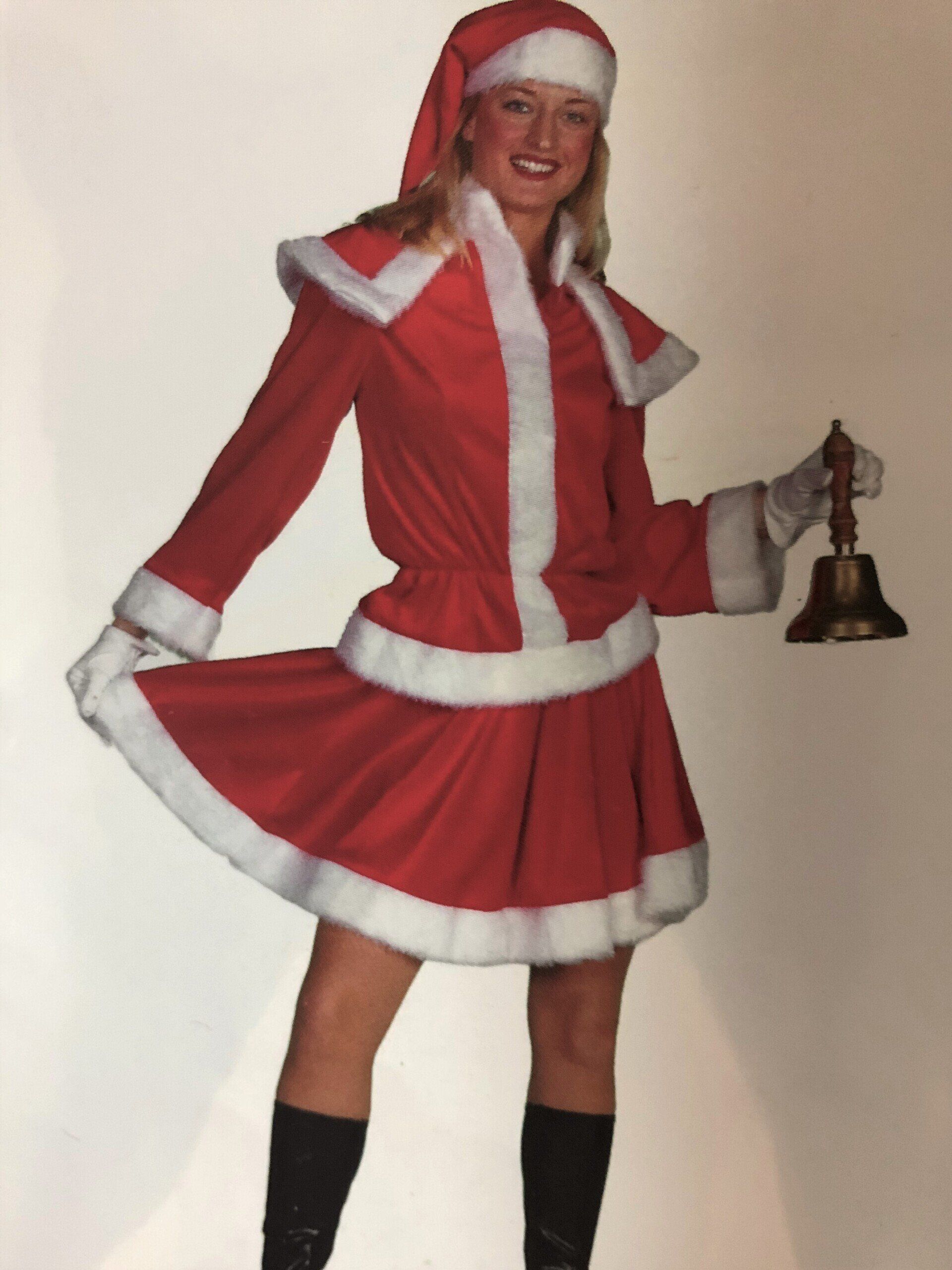 Costume Mère Noël jupe aux genoux