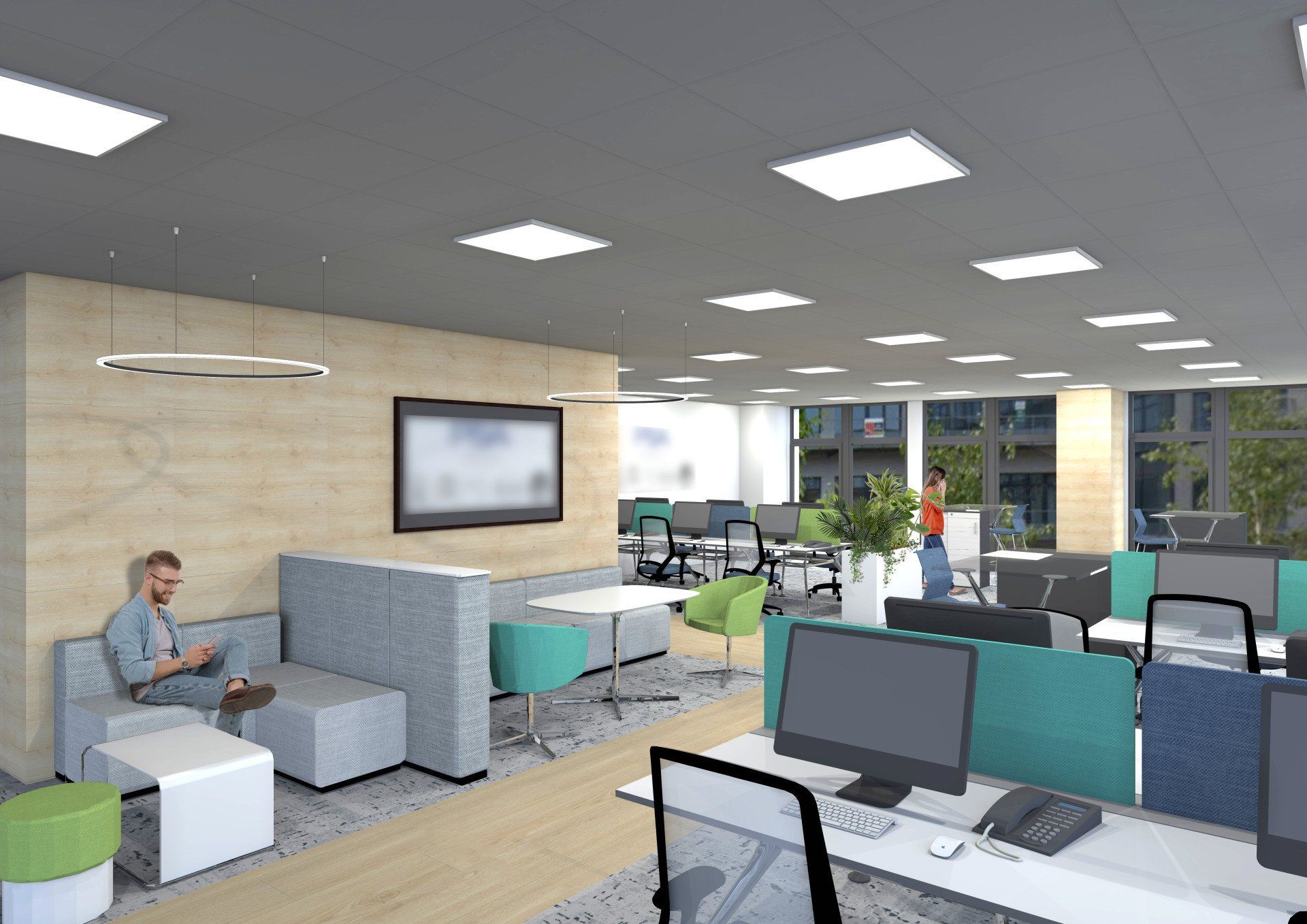 Bureau de travail ouvert